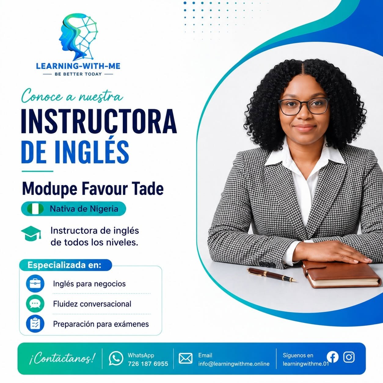 Profesora de inglés de Learning With Me